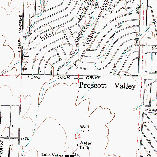 Topographic Map of Excel Education Centers Prescott Valley, AZ