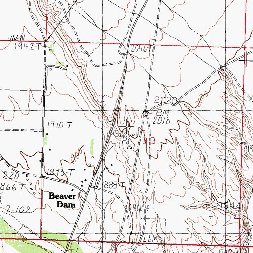 Topographic Map of Beaver Dam Junior - Senior High School, AZ
