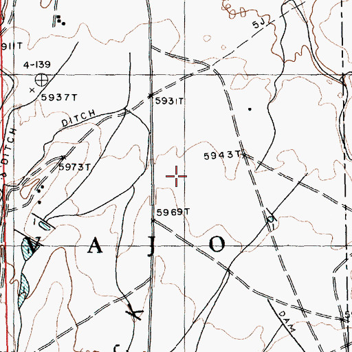 Topographic Map of Red Valley / Cove High School, AZ