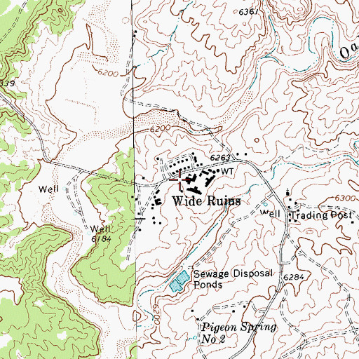 Topographic Map of Wide Ruins Junior High School, AZ