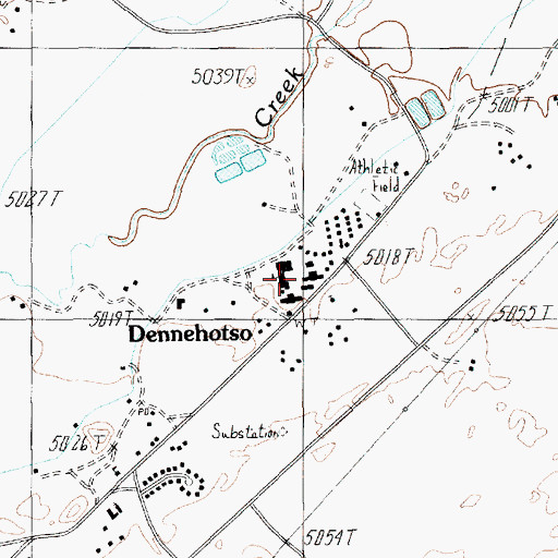 Topographic Map of Dennehotso Boarding School, AZ