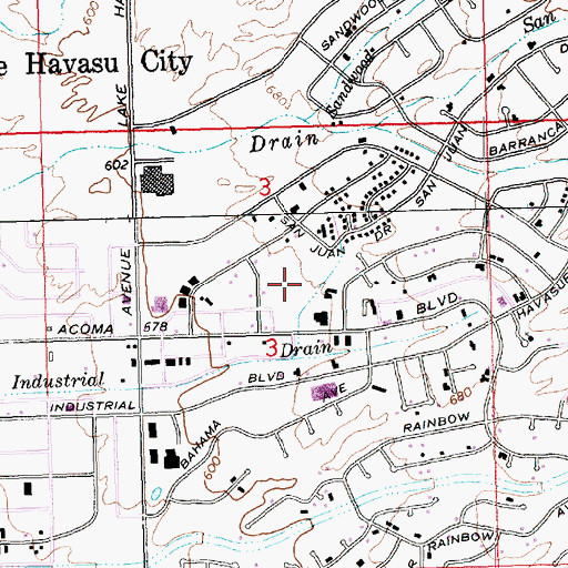 Topographic Map of Mohave Community College Lake Havasu City Campus, AZ
