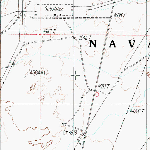 Topographic Map of Dzil Libei Elementary School, AZ