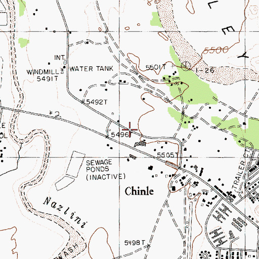 Topographic Map of Chinle Adventist School, AZ