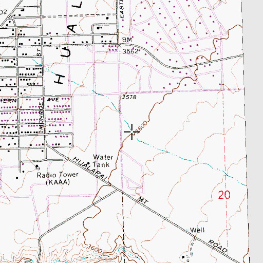 Topographic Map of Hualapai Elementary School, AZ