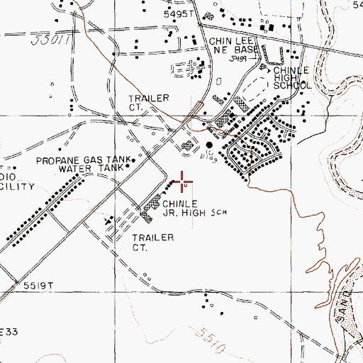 Topographic Map of Canyon De Chelly Elementary School, AZ