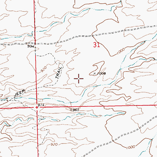 Topographic Map of Fox Creek Junior High School, AZ
