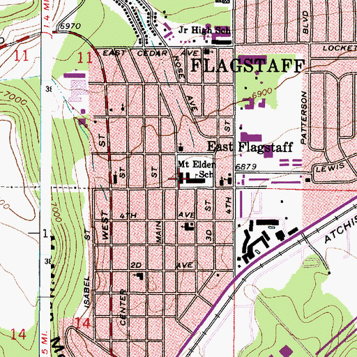 Topographic Map of Killip Elementary School, AZ