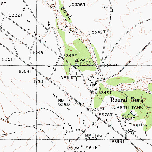 Topographic Map of Round Rock Elementary and Junior High School, AZ