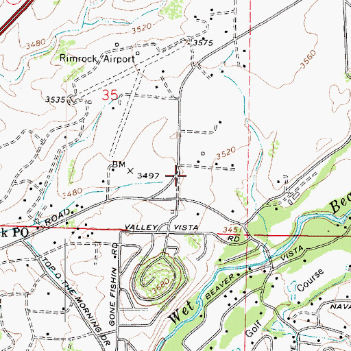 Topographic Map of Rimrock Public High School, AZ