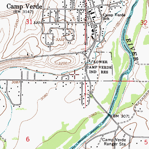 Topographic Map of Sunnyside Charter and Montessori School, AZ