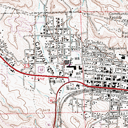 Topographic Map of Lee Williams High School, AZ