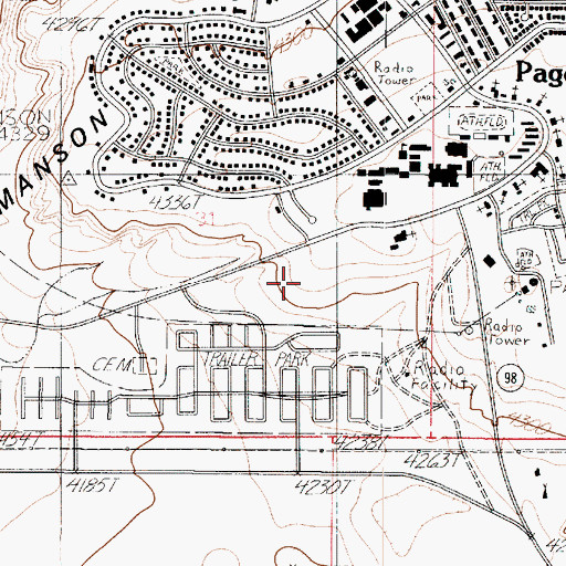 Topographic Map of Coconino Community College, AZ