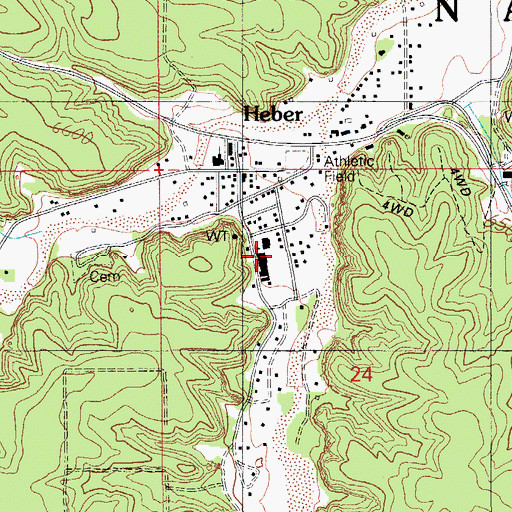 Topographic Map of Capps Middle School, AZ
