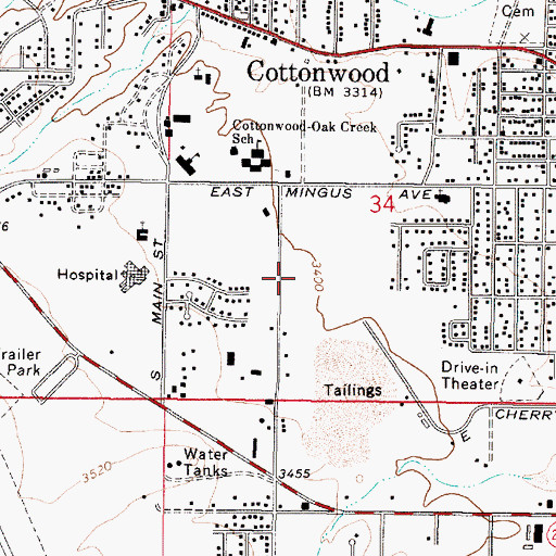 Topographic Map of New Visions Academy, AZ