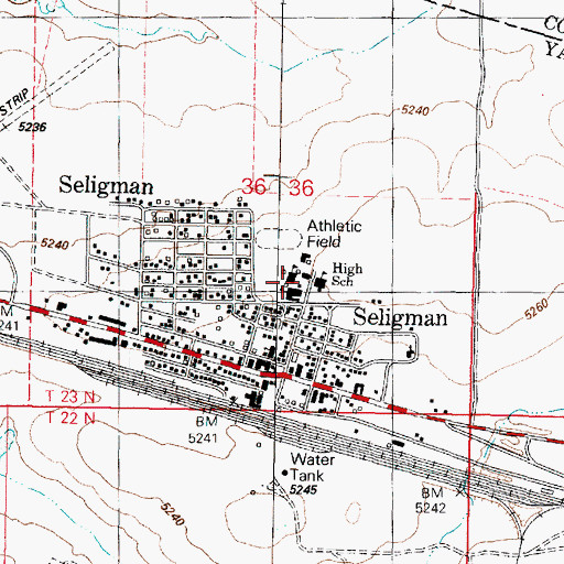 Topographic Map of Seligman Elementary School, AZ