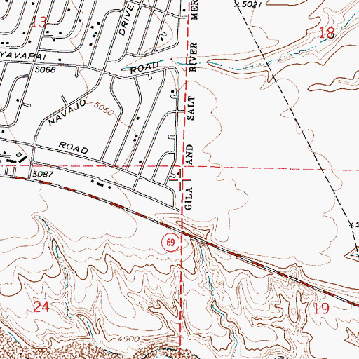 Topographic Map of Park View Middle School, AZ
