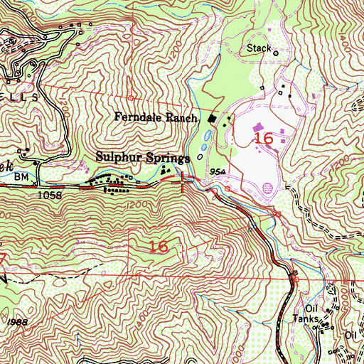 Topographic Map of Santa Paula Canyon, CA