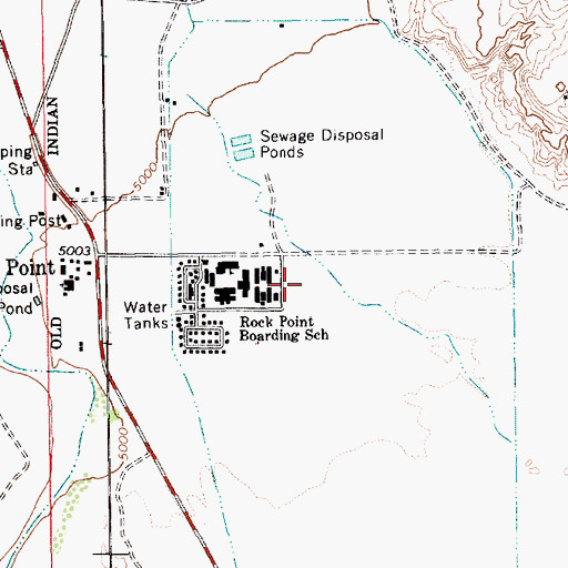 Topographic Map of Rock Point Community School, AZ