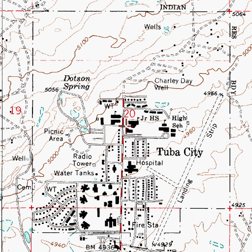 Topographic Map of Eagles Nest Intermediate School, AZ