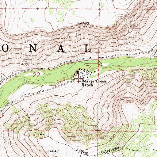 Topographic Map of Southwestern Academy Beaver Creek Ranch Campus, AZ
