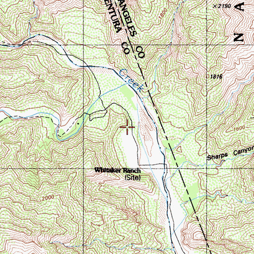 Topographic Map of Agua Blanca Creek, CA