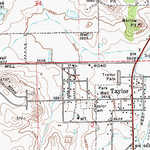 Topographic Map of Taylor Intermediate School, AZ