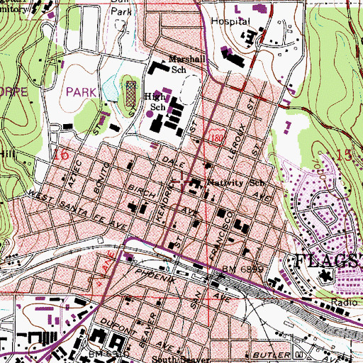 Topographic Map of Saint Marys Catholic School, AZ