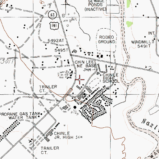 Topographic Map of Turquoise Dawn Alternative School, AZ