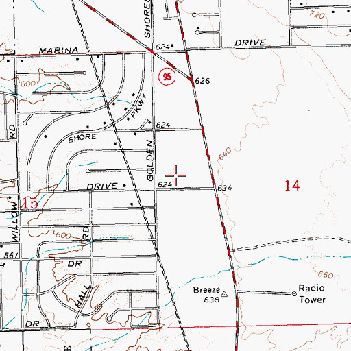 Topographic Map of Topock Elementary School, AZ