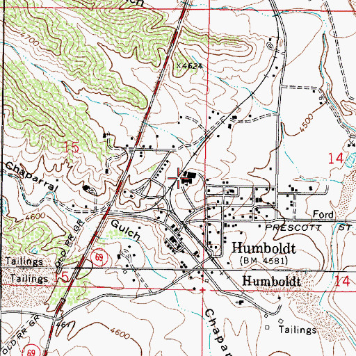 Topographic Map of Humboldt Elementary School, AZ
