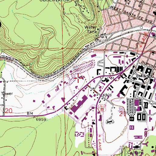 Topographic Map of Pine Forest Charter School, AZ