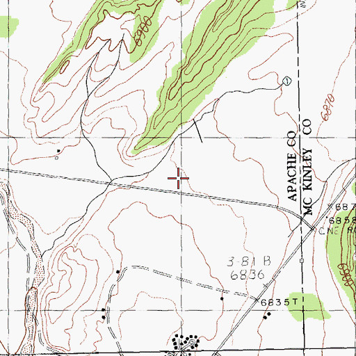 Topographic Map of Tsehootsooi Dine Bi Olta School, AZ