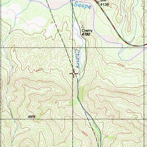 Topographic Map of Cherry Creek Campground (historical), CA