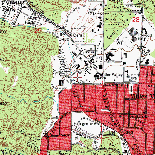 Topographic Map of Excel Education Centers Prescott, AZ