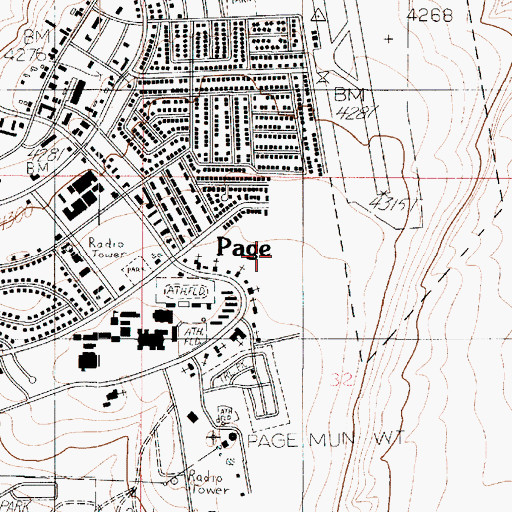 Topographic Map of Page Middle School, AZ