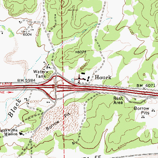 Topographic Map of Pine Springs Day School, AZ
