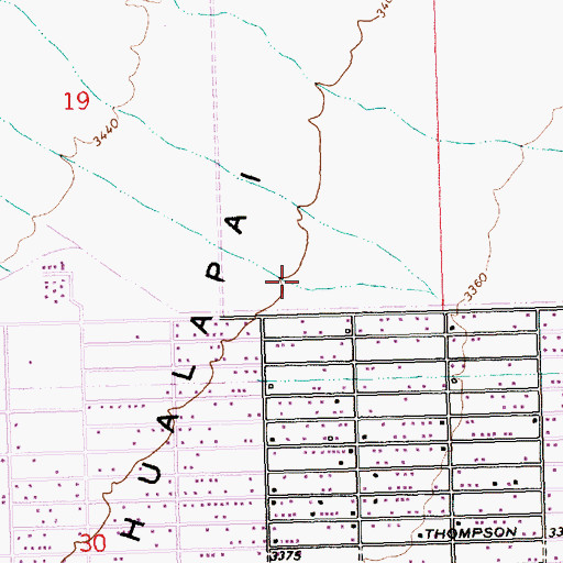 Topographic Map of Cerbat Elementary School, AZ