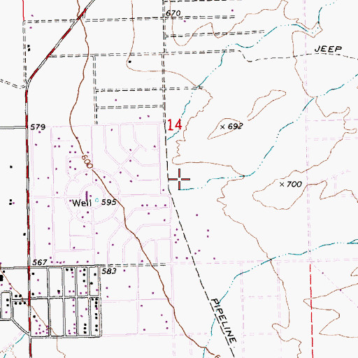 Topographic Map of Camp Mohave Elementary School, AZ