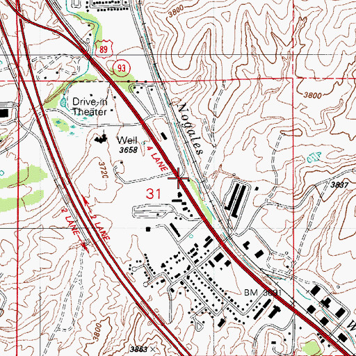 Topographic Map of Pimeria Alta Academy, AZ