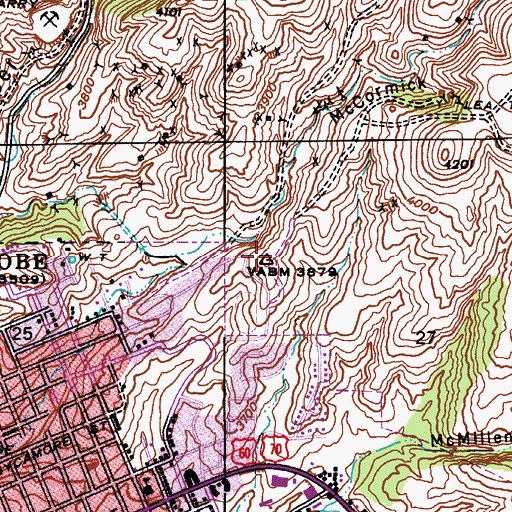 Topographic Map of Copper Rim Elementary School, AZ