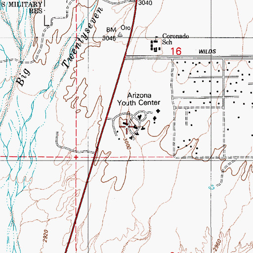 Topographic Map of Catalina Mountain School, AZ