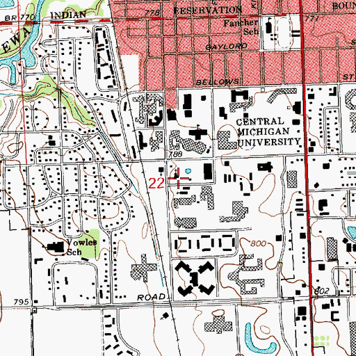 Topographic Map of Christ the King Lutheran Church, MI