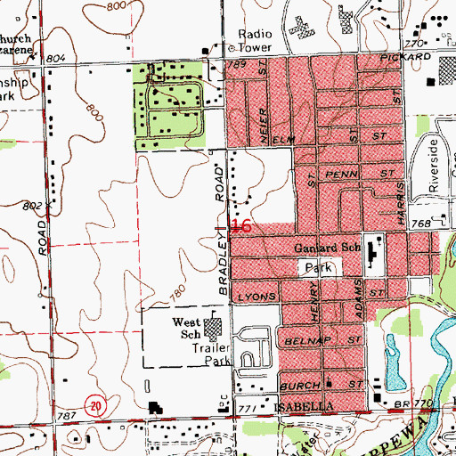 Topographic Map of Immanuel Lutheran Church, MI