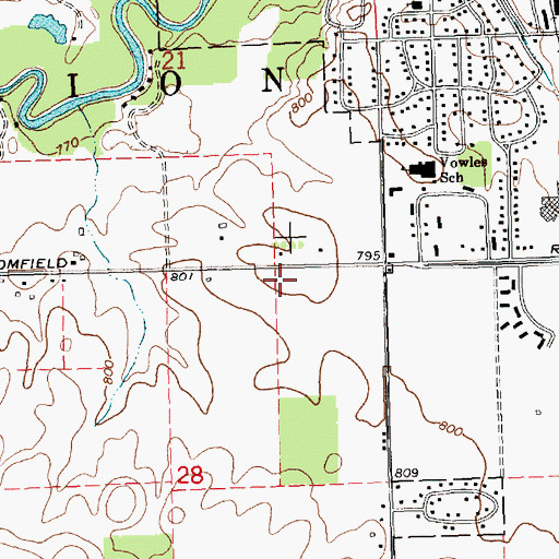 Topographic Map of Mount Pleasant Community Church, MI