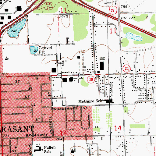 Topographic Map of Seventh Day Adventist Church, MI