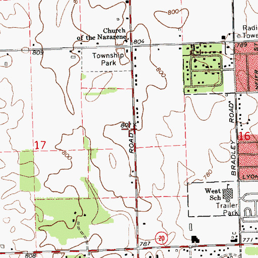 Topographic Map of Central Assembly of God Church, MI