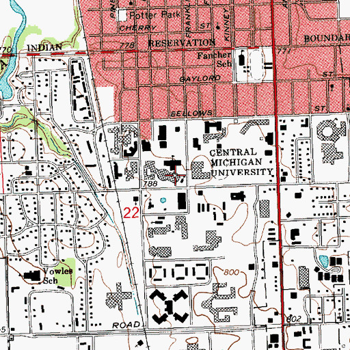 Topographic Map of University Art Gallery, MI