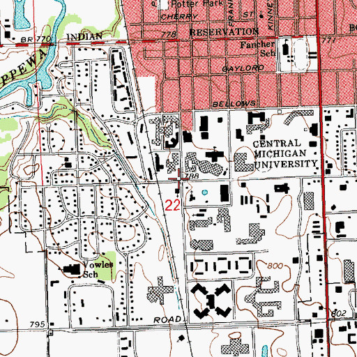 Topographic Map of North Art Studio, MI