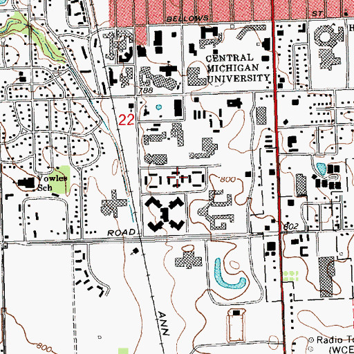 Topographic Map of Washington Apartments, MI